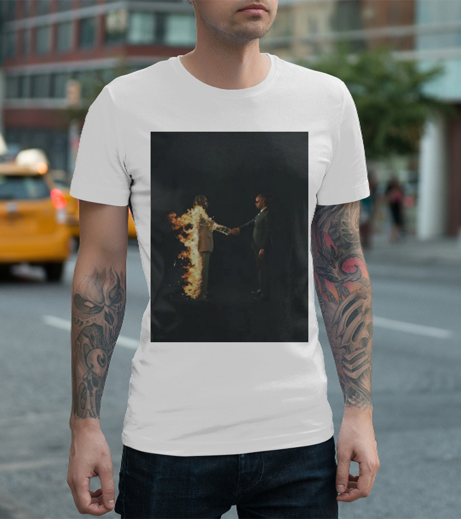 Metro Boomin Merch NY Cover Flaming Handshake T-Shirt