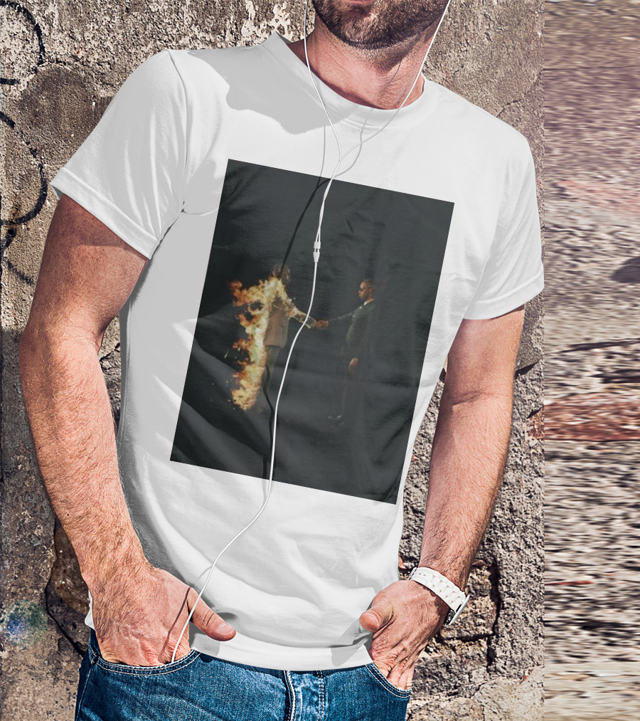 Metro Boomin Merch NY Cover Flaming Handshake T-Shirt