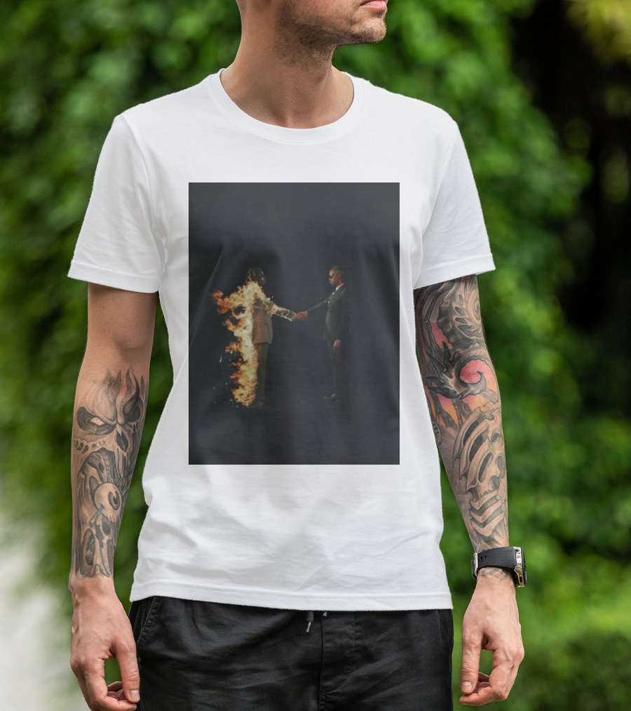 Metro Boomin Merch NY Cover Flaming Handshake T-Shirt