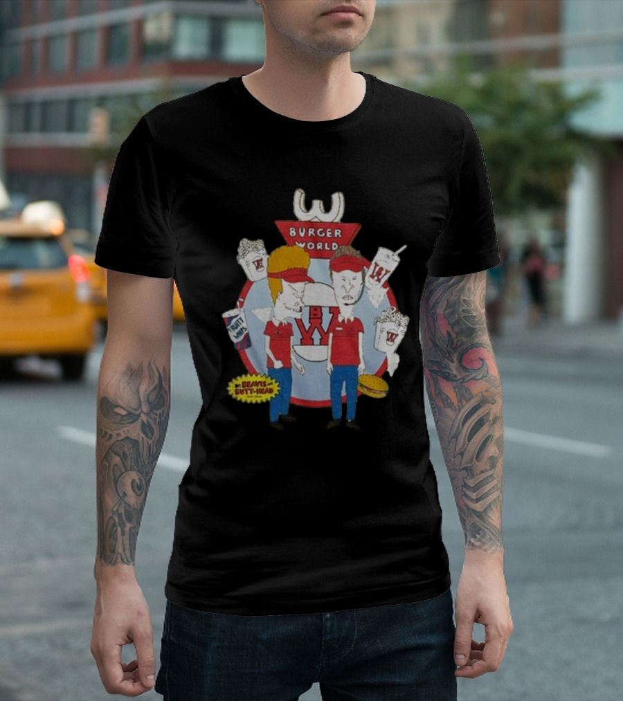 Burger World Beavis And Butt-Head Drink Fries T-Shirt