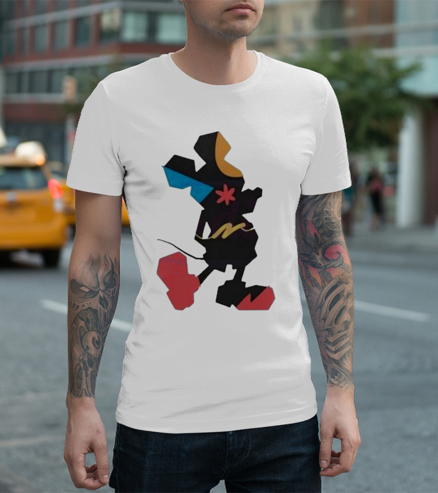 Disney World Funny Mickey Stands Abstract Colorful T-Shirt