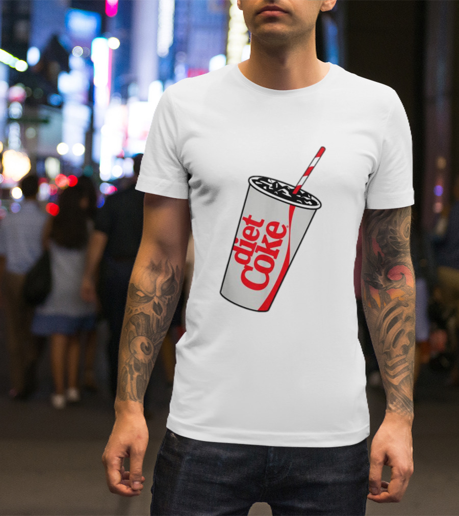 Coca-Cola Diet Coke Cup With Straw Heart Bubbles T-Shirt