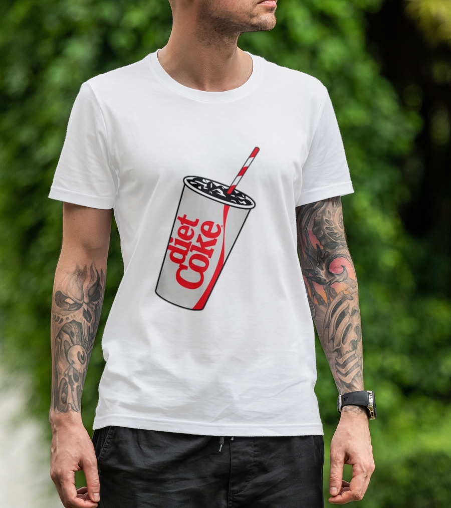 Coca-Cola Diet Coke Cup With Straw Heart Bubbles T-Shirt