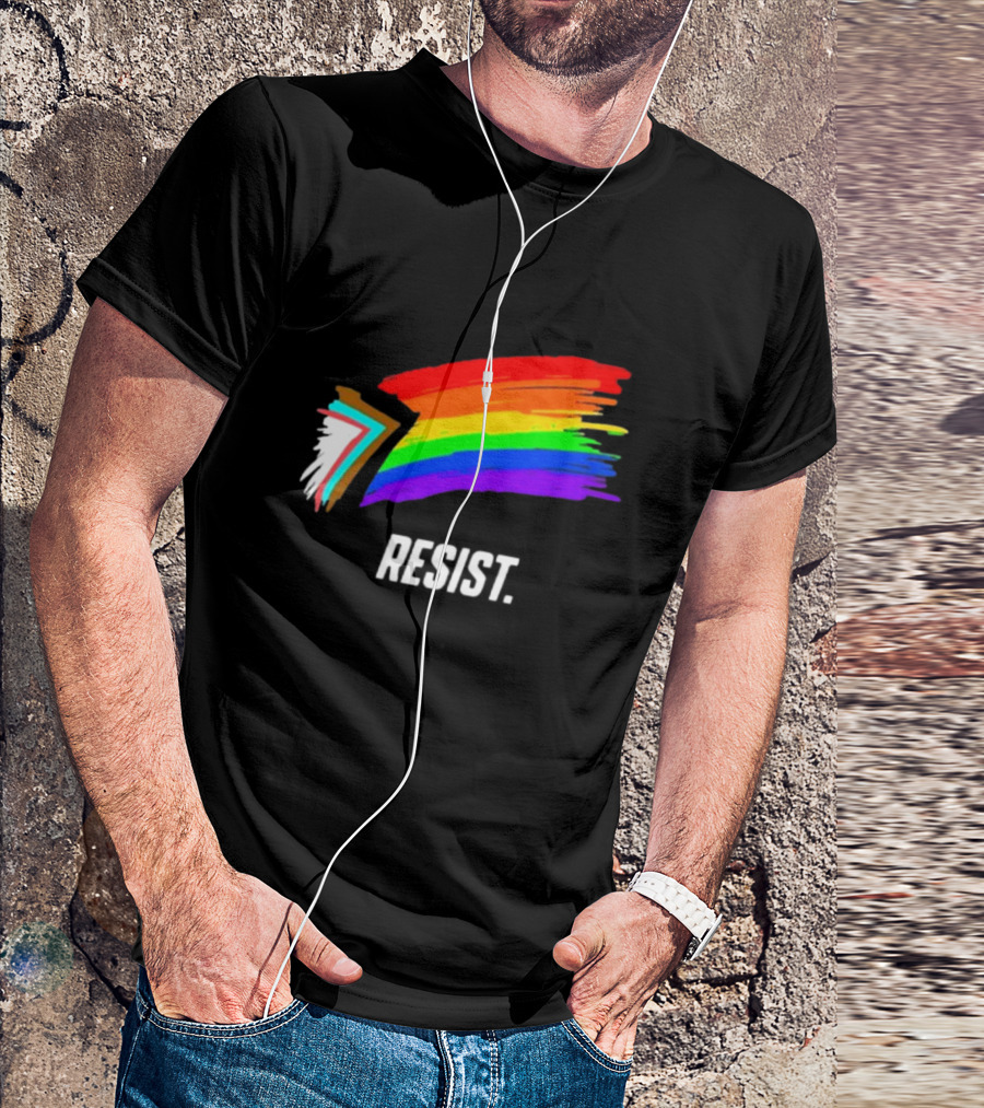 Resist Pride Equality Florida Rainbow Brushstroke T-Shirt