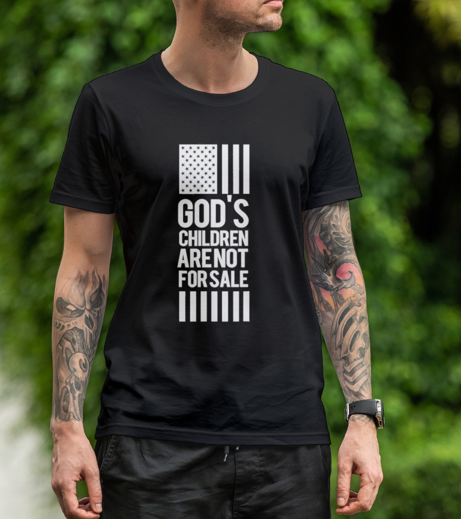 God's Children Are Not For Sale USA Flag Graphic Patriotic T-Shirt