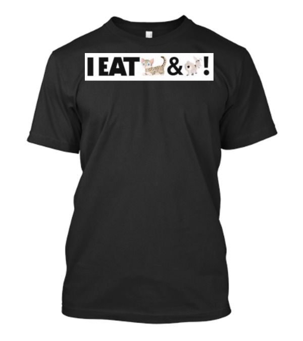 I Eat Cat And Donkey Cartoon Animals T-Shirt