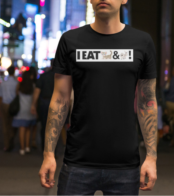 I Eat Cat And Donkey Cartoon Animals T-Shirt