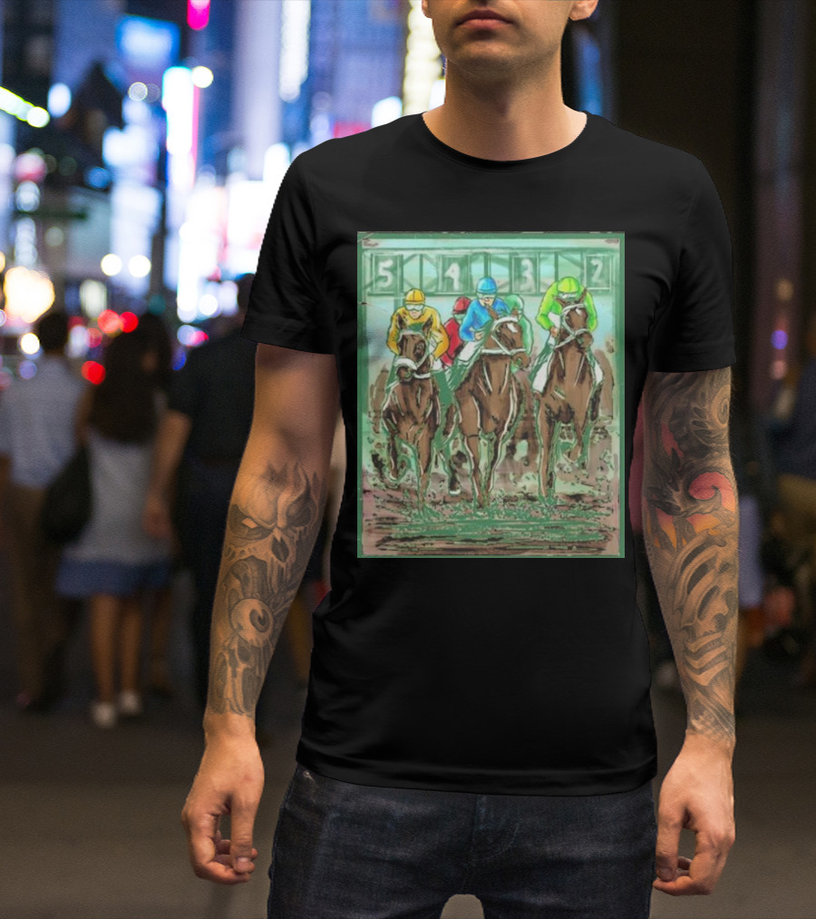 Horse Races Numbered Jockeys Competition T-Shirt
