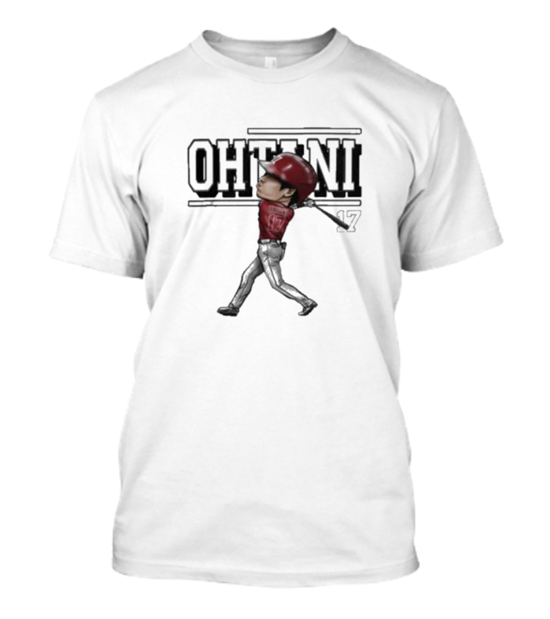Ohtani Baseball Player Cartoon With Red Helmet T-Shirt