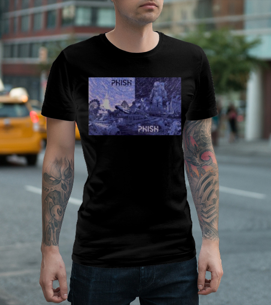 Phish Huntsville Space Astronaut and Carnival Split Scene T-Shirt