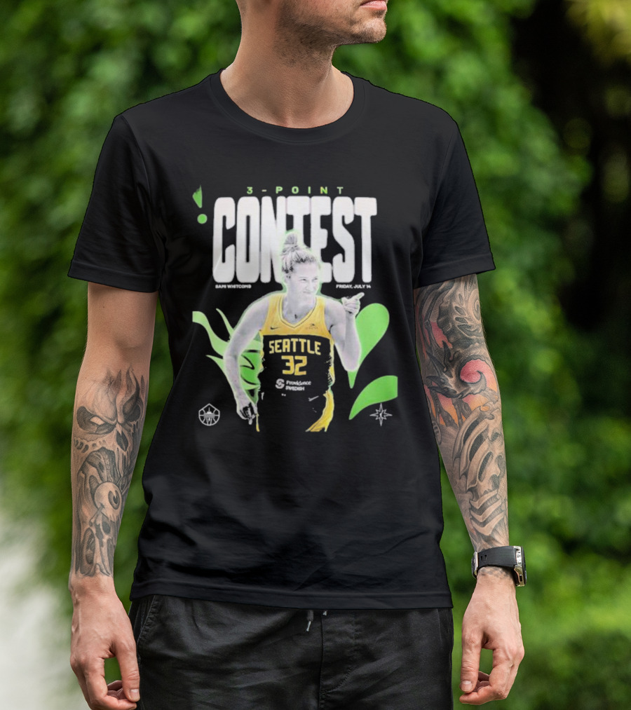 SamI Whitcomb Seattle 32 3-Point Contest Friday July 14 WNBA T-Shirt