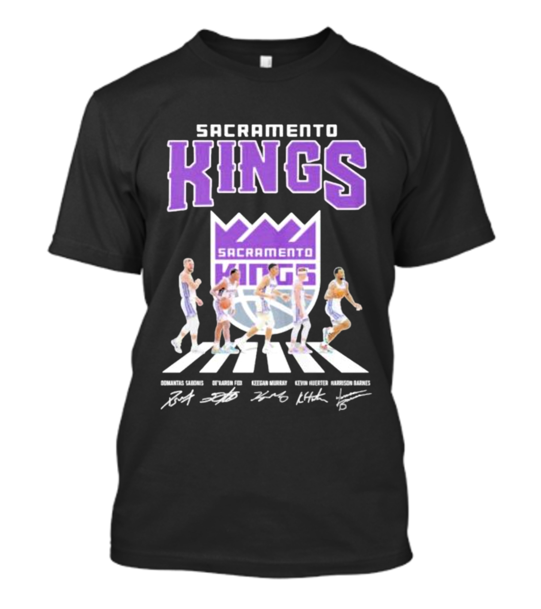 Sacramento Kings Abbey Road Signatures Domantas Sabonis De'Aaron Fox Keegan Murray Kevin Huerter Harrison Barnes T-Shirt