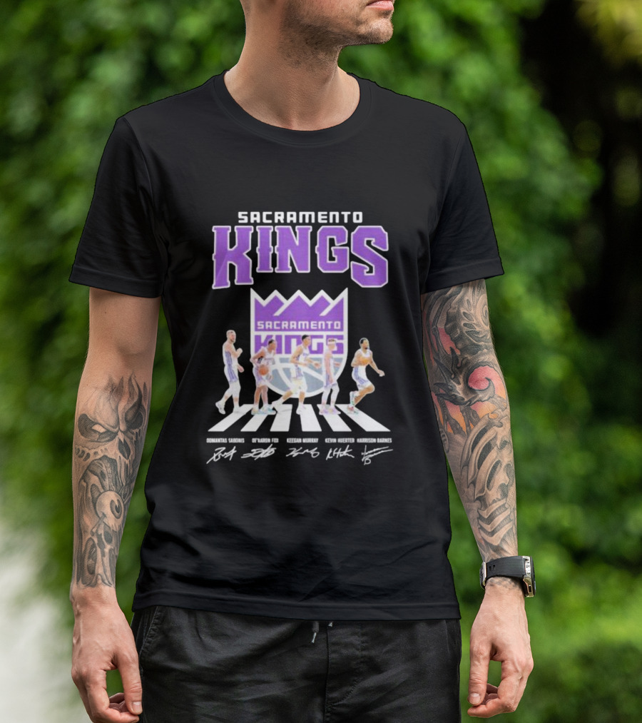 Sacramento Kings Abbey Road Signatures Domantas Sabonis De'Aaron Fox Keegan Murray Kevin Huerter Harrison Barnes T-Shirt