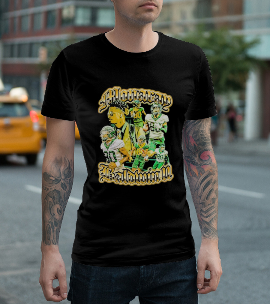 Alonarap Baldwin Vintage Football Montage T-Shirt