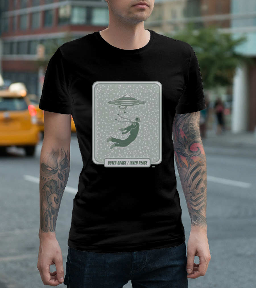 Outer Space Inner Peace UFO Astronaut Tranquility T-Shirt