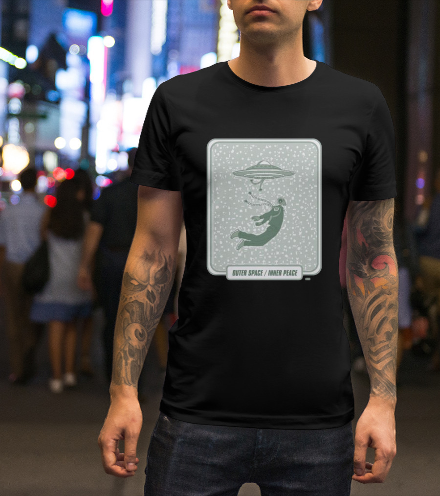 Outer Space Inner Peace UFO Astronaut Tranquility T-Shirt