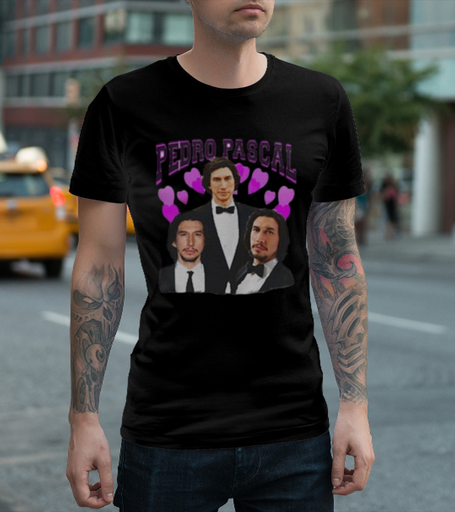 PEDRO PASCAL Hearts Tuxedo Trio T-Shirt