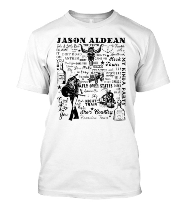 Jason Aldean My Kinda Party Night Train She's Country Girl Like You T-Shirt