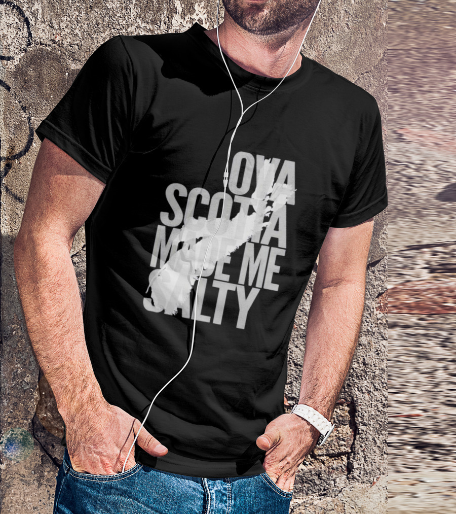Nova Scotia Made Me Salty Ova Coast Map T-Shirt