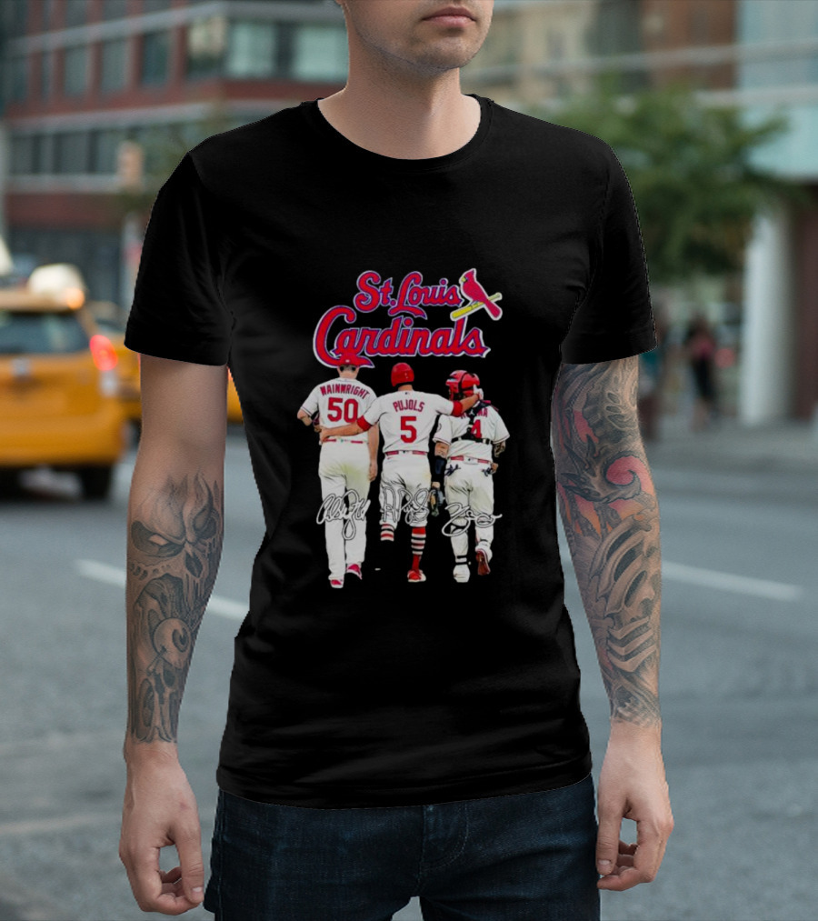 st louis cardinals wainwright pujols molina signatures T-Shirt