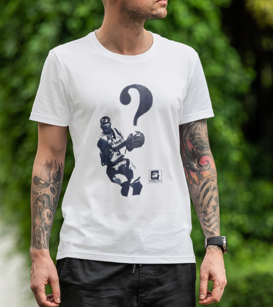 The Answer Georgetown University Allen Iverson Basketball Icon With Question Mark T-Shirt