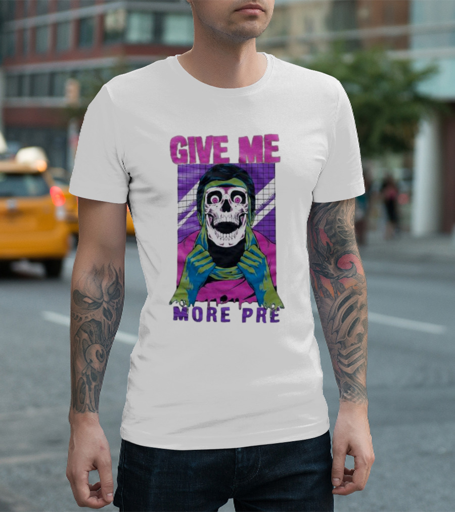 GIVE ME MORE PRE Skull Mask Urban T-Shirt