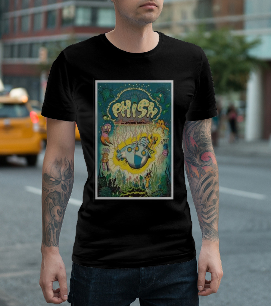 Phish Underwater Submarine Adventure Artwork Syracuse T-Shirt