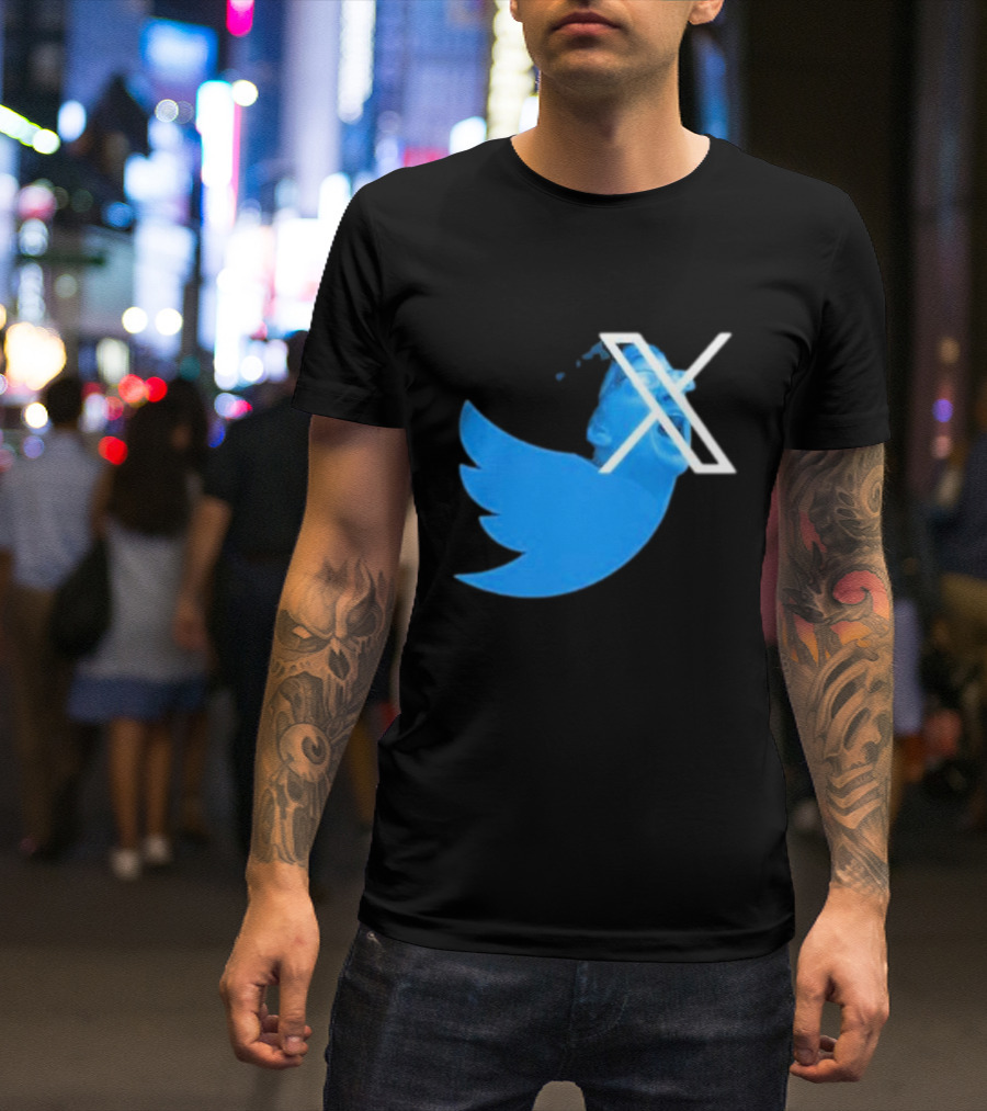 Twitter X Logo With Funny Expression T-Shirt