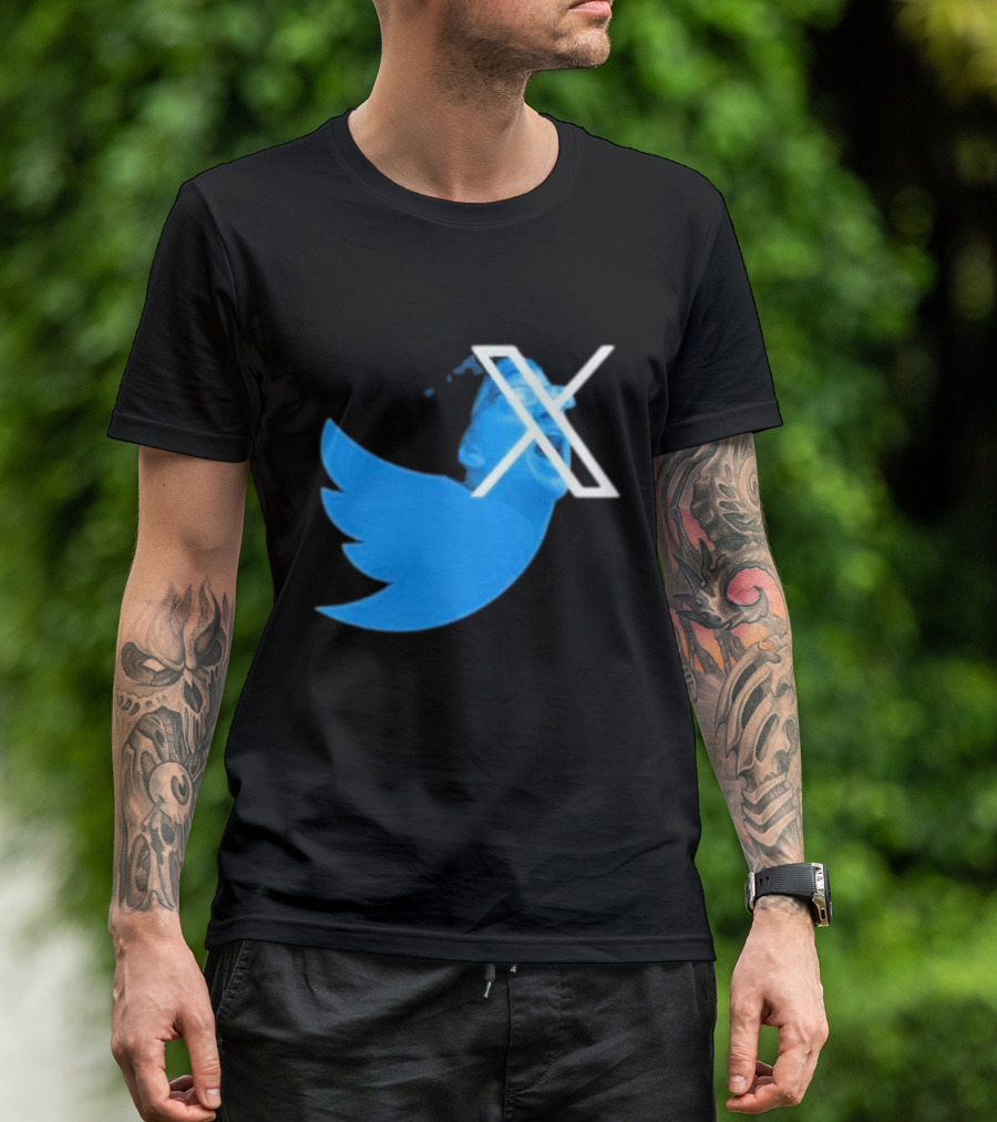 Twitter X Logo With Funny Expression T-Shirt