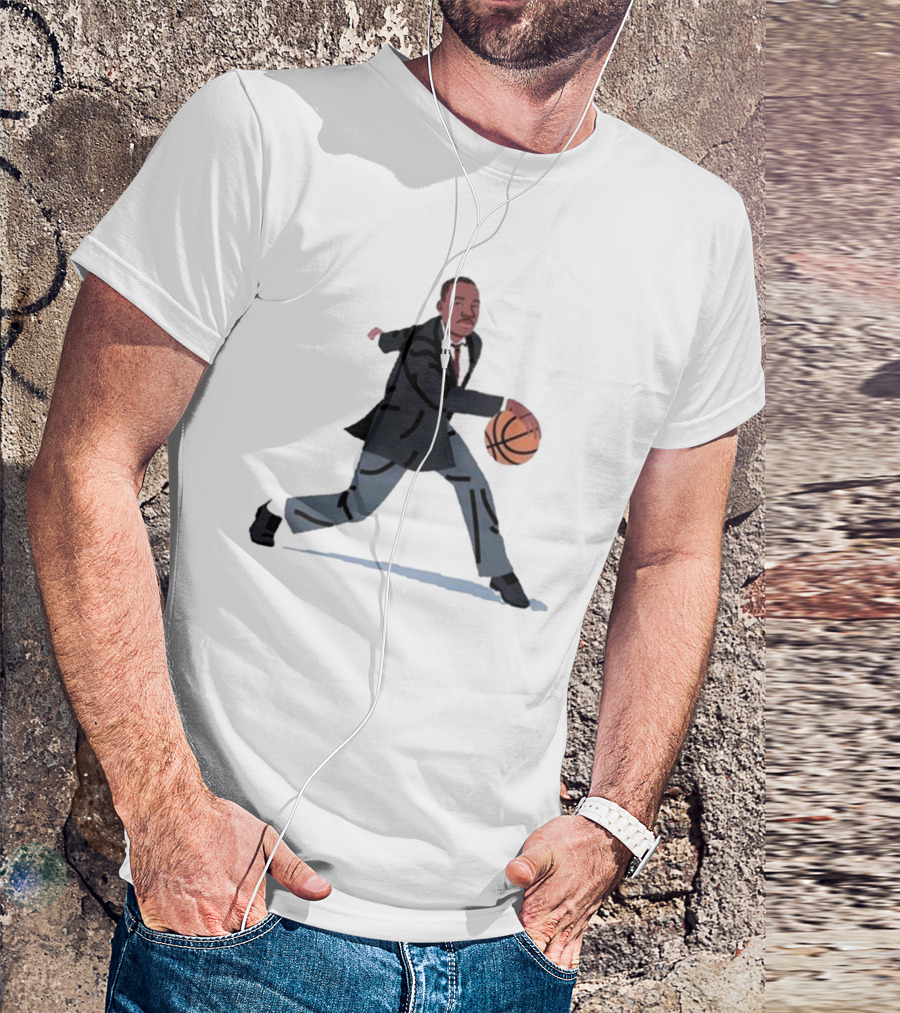 Balling Martin Dribbling In Suit With Basketball T-Shirt