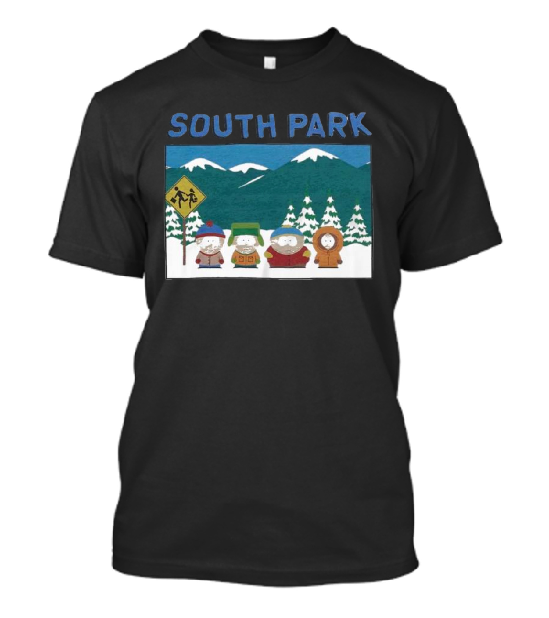 SOUTH PARK Mountain Landscape Characters Scene T-Shirt