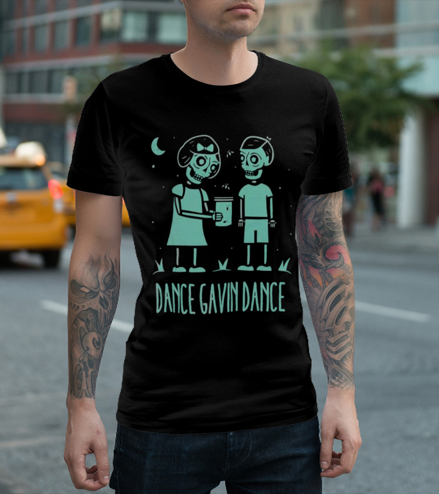 Blue Skull Dance Gavin Dance Under Moonlit Night T-Shirt