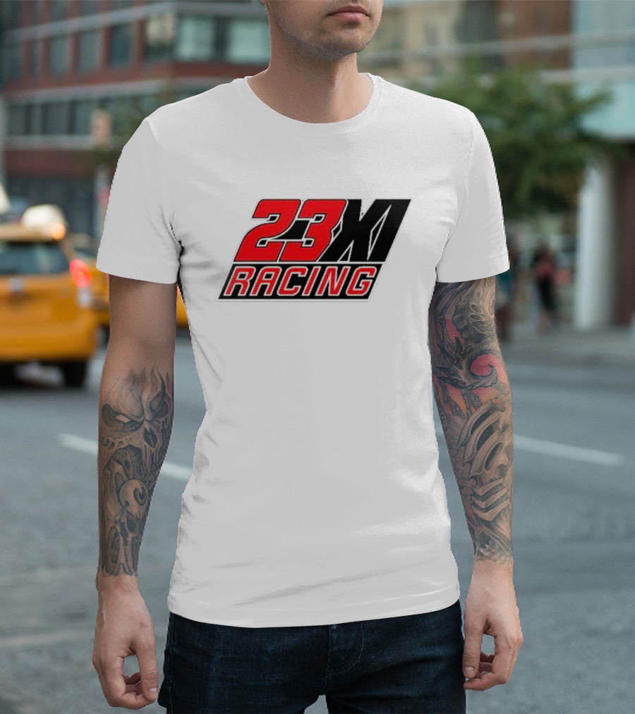 23XI Racing Checkered Flag Heather Charcoal 1-Spot T-Shirt