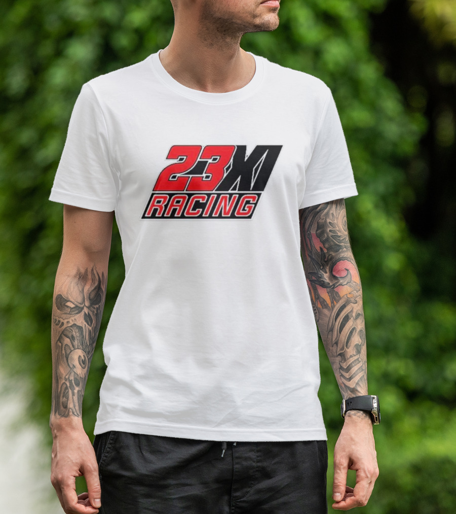 23XI Racing Checkered Flag Heather Charcoal 1-Spot T-Shirt