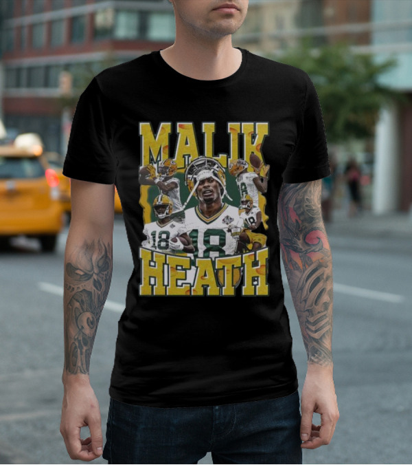 Malik Heath Green Bay Packers Football Player Collage T-Shirt