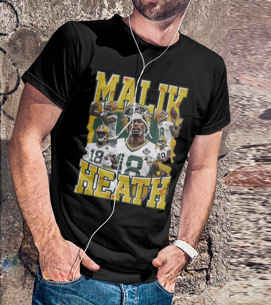Malik Heath Green Bay Packers Football Player Collage T-Shirt