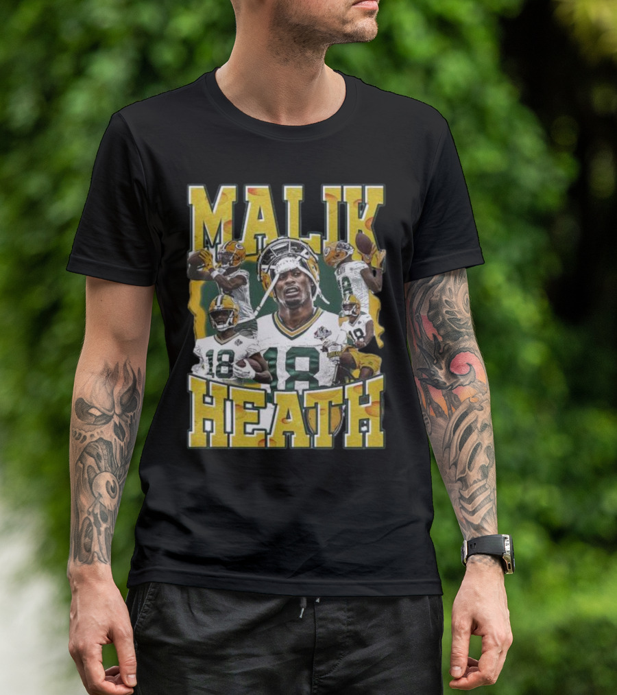Malik Heath Green Bay Packers Football Player Collage T-Shirt