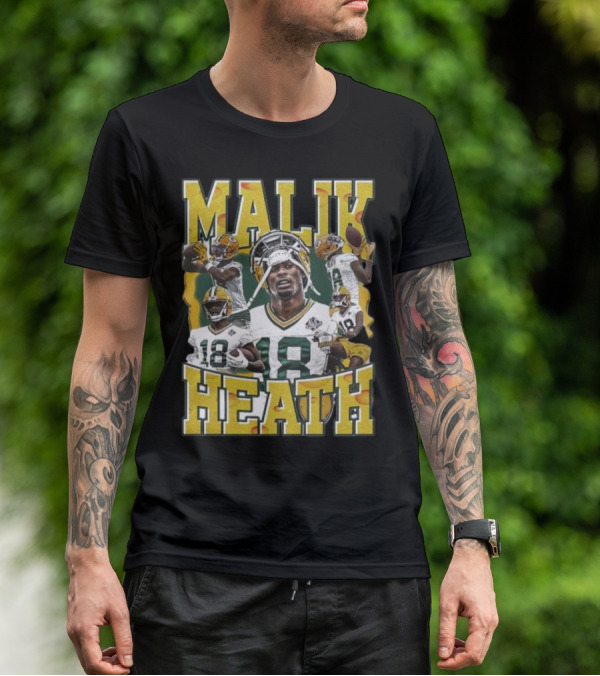Malik Heath Green Bay Packers Football Player Collage T-Shirt
