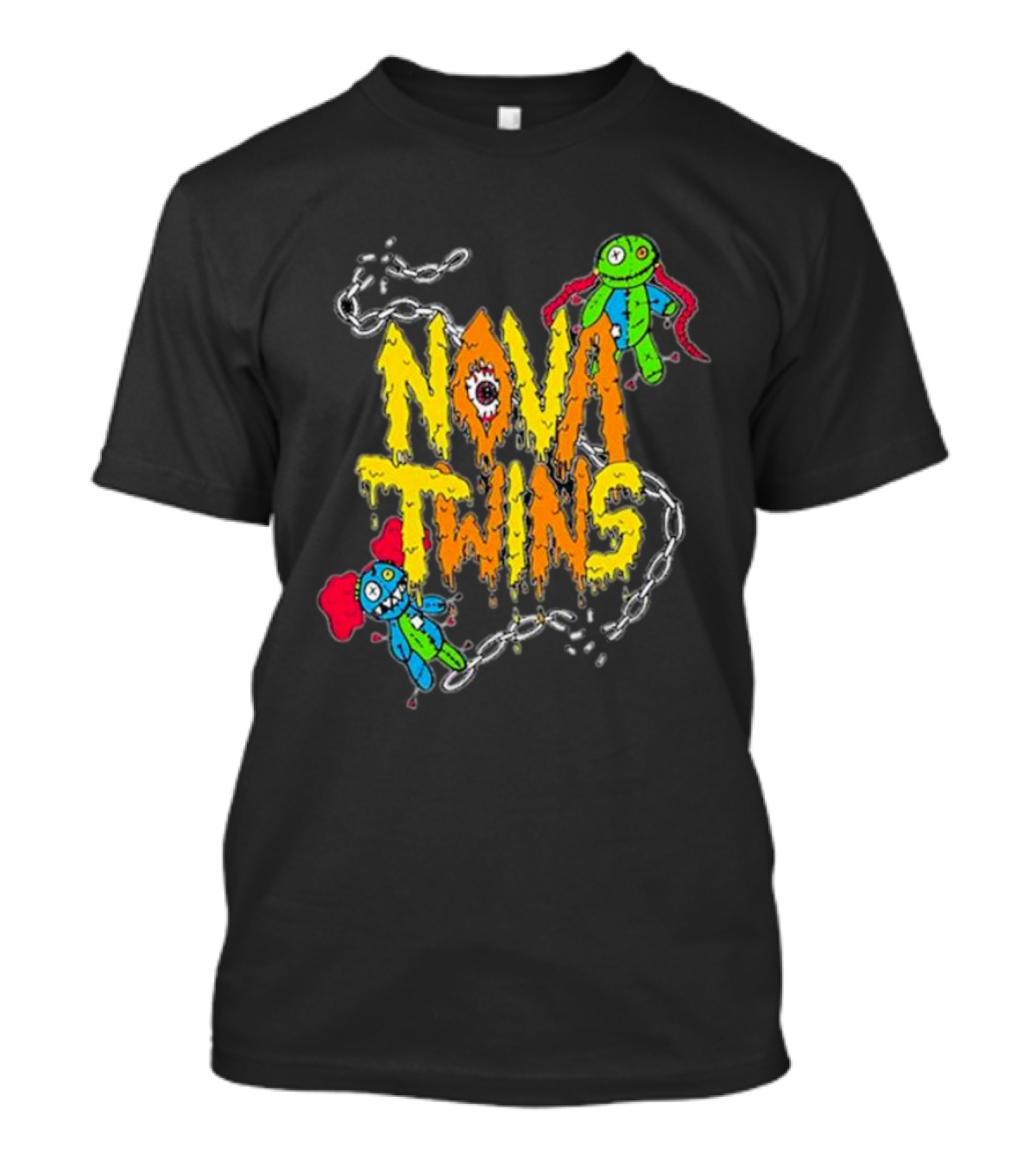 Nova Twins Voodoo Dolls With Chains And Colorful Characters T-Shirt