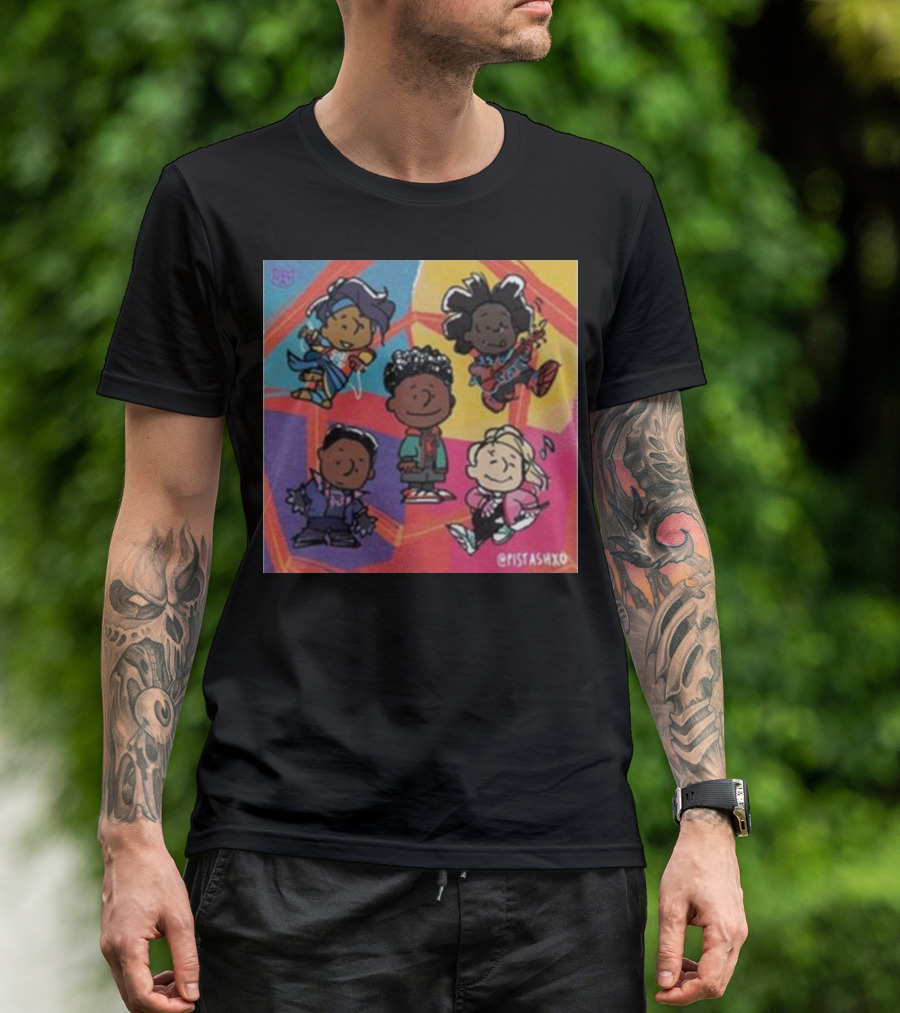 Peanuts Fanart Characters By Pistashxo With Vibrant Background T-Shirt