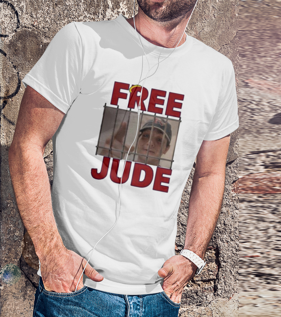 FREE JUDE Football Fan Behind Bars T-Shirt