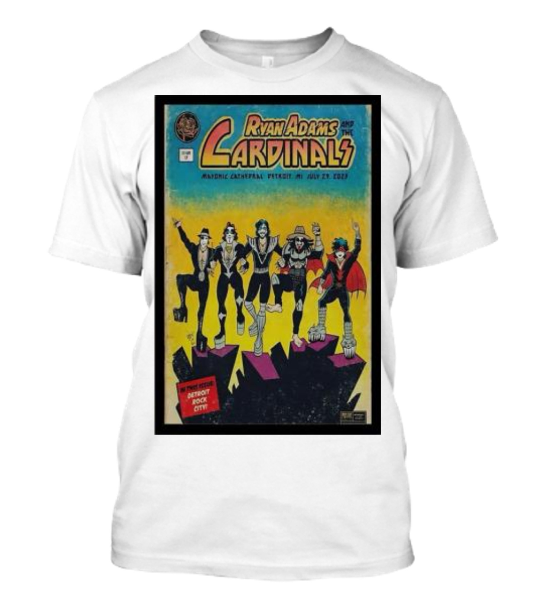 Ryan Adams And The Cardinals Majestic Theatre Detroit Rock City July 22 2007 T-Shirt