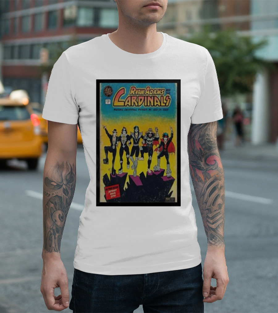 Ryan Adams And The Cardinals Majestic Theatre Detroit Rock City July 22 2007 T-Shirt