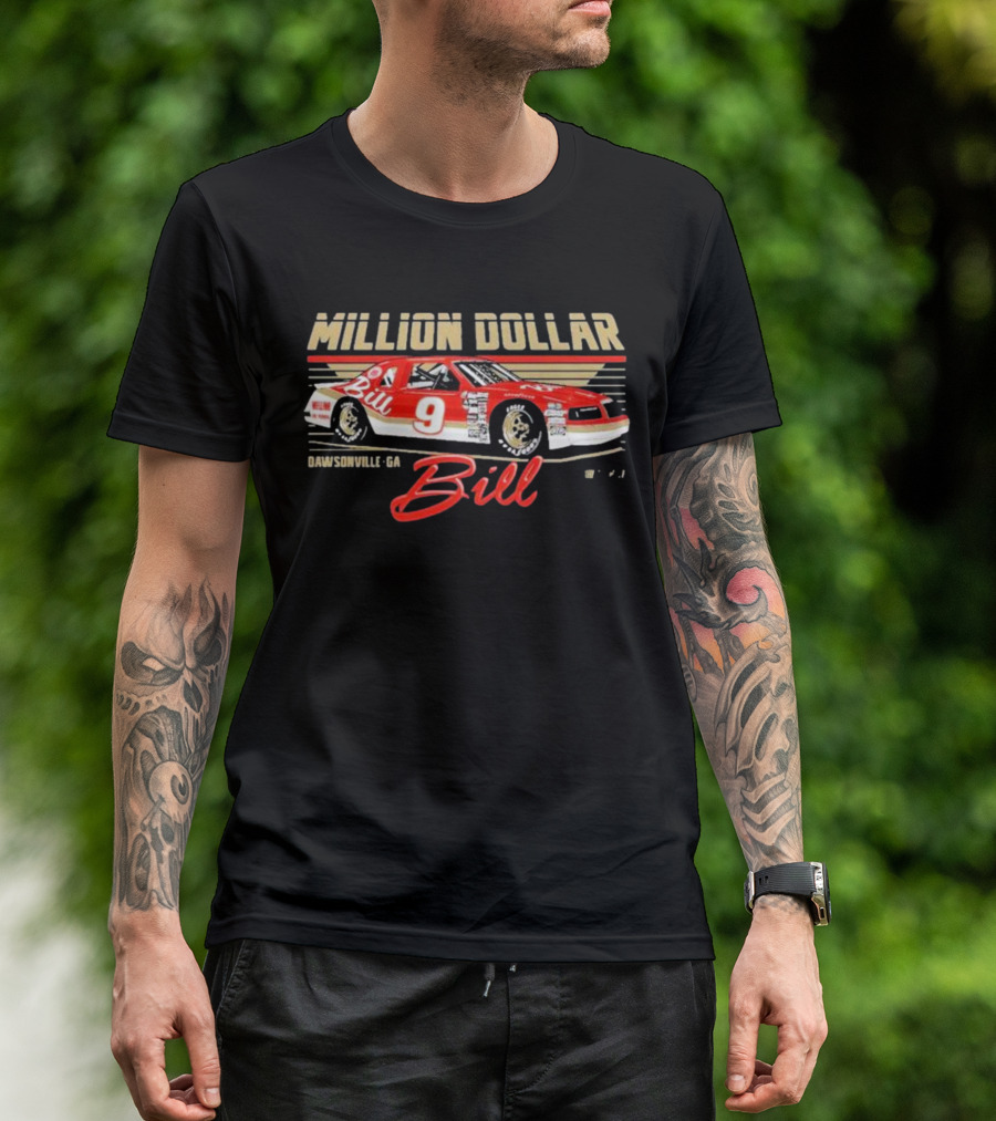 Million Dollar Bill Elliott Checkered Flag Sports Car Dawsonville GA T-Shirt