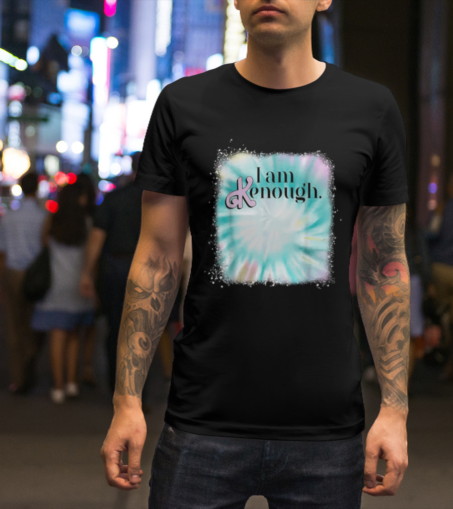 Pinky Ken I Am Ken Enough Tie-Dye Spiral Text T-Shirt