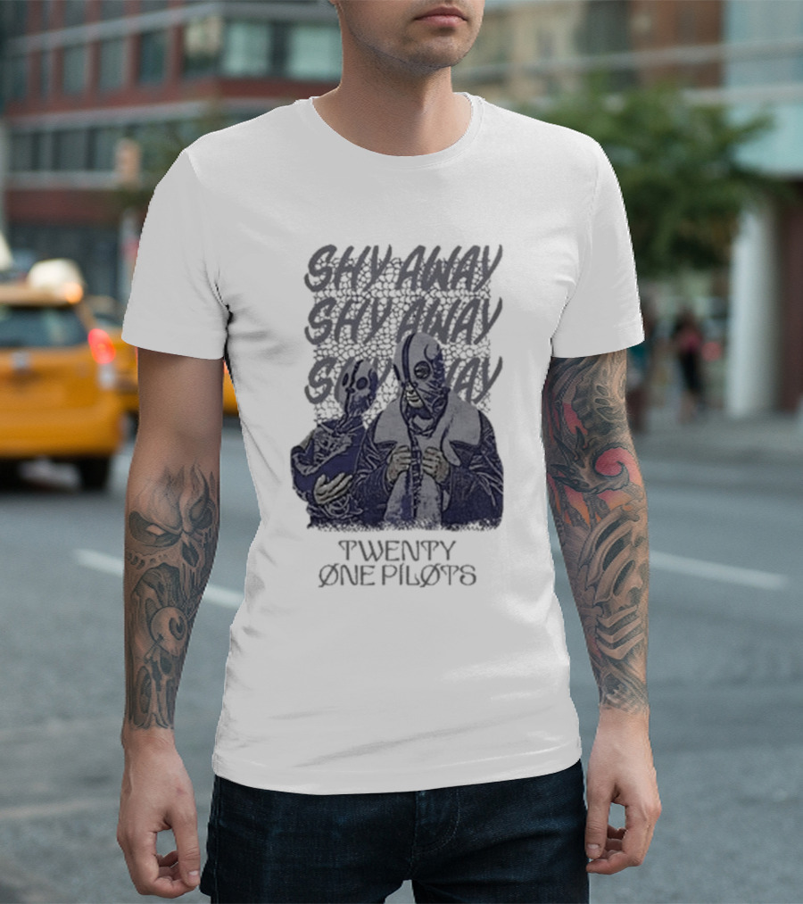 Shy Away Repeated Masked Figures Twenty One Pilots T-Shirt