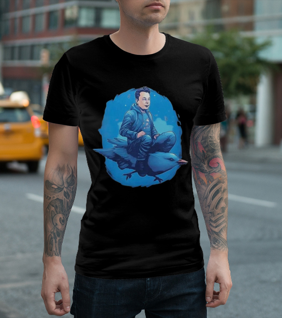 Twittering Along Flying Adventure with Bird Eccentric Tech T-Shirt