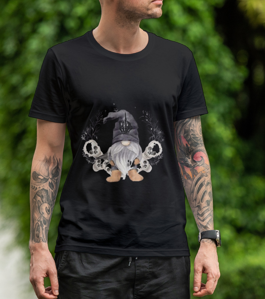 Gnomes Halloween Ghost I'm Short And Mouthy Skulls Deal With It T-Shirt