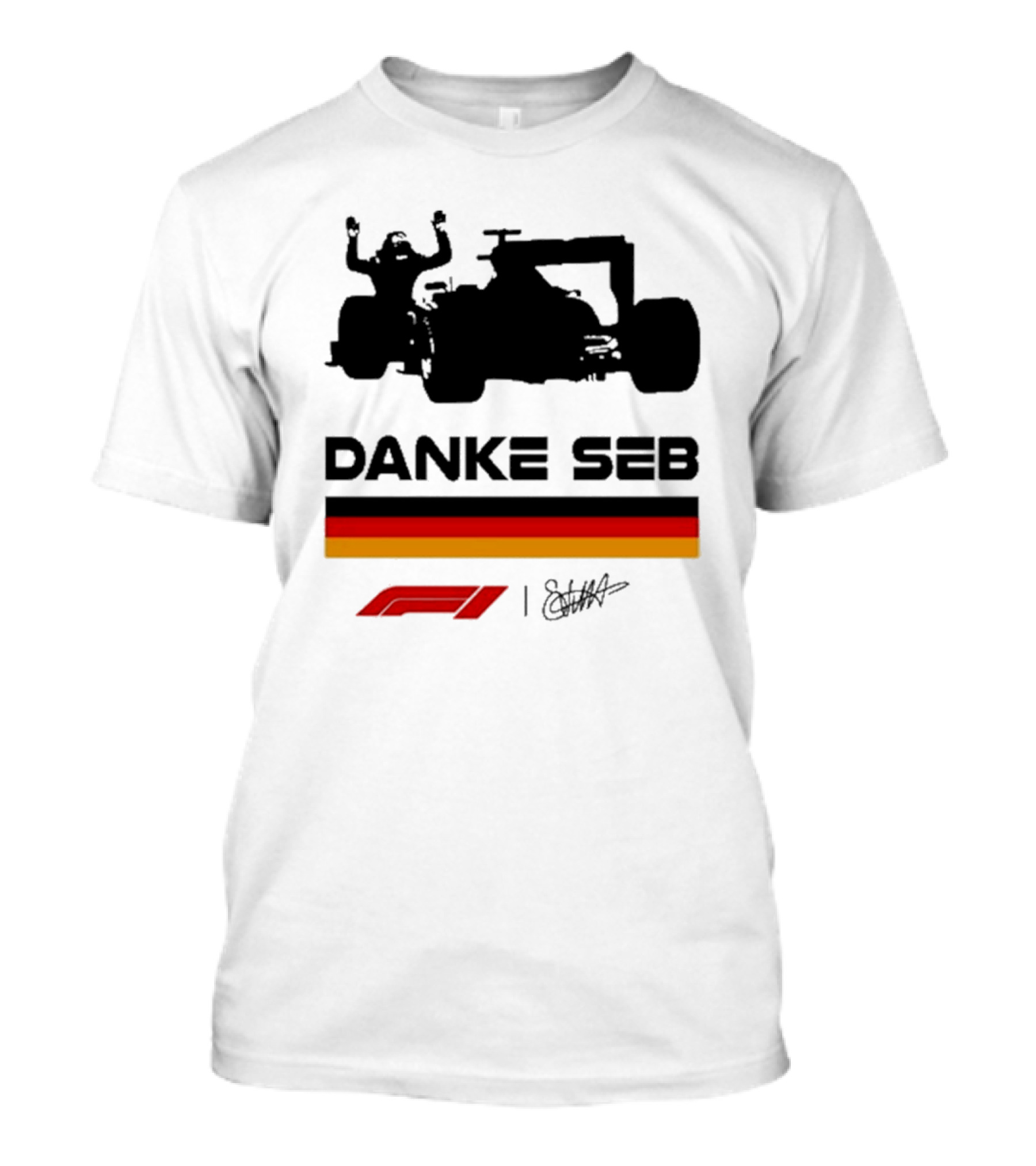Danke Seb F1 German Flag Signature T-Shirt