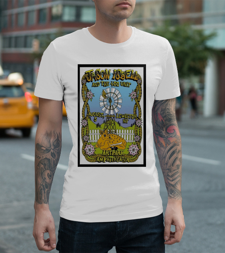 Jason Isbell and the 400 Unit August 5 Lewiston NY Artpark Amphitheater Windmill and Toad T-Shirt